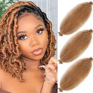 Honey Color Afro Twist Hair 24 Inch 3 Packs, Springy Afro Twist Hair Pre Fluffed Spring Twist Hair Pre Stretched Wrapping Hair for Soft Locs Hair Extensions