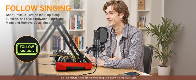 Tenlamp G9 Series Live Streaming Sound Card with Voice Changer, Dual-Level Noise Reduction & Built-in 2000mAh Battery Mixer for Live Streaming, Singing & Video Production (Optional Microphone Kit) Tenlamp G9 Series Live Streaming Sound Card with Voice Changer, Dual-Level Noise Reduction & Built-in 2000mAh Battery Mixer for Live Streaming, Singing & Video Production (Optional Microphone Kit)