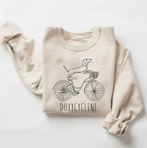 Doxycycline Pharmacy Pun Sweatshirt, Dachshund on Bicycle, Pharmacists Shirt, Pharmacists and Technicians Gift, Veterinary, Pharmacist Gifts