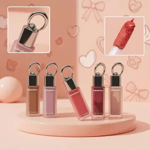 6-Piece Matte Lip Gloss Keychain Set - Cute Mini Liquid Lipstick Keychains, Long-Lasting, Waterproof, Smudge-Proof, Non-Sticky, Travel-Style Makeup Gift Set, Perfect for Valentine's Day and Mother's Day.lip gloss  lip combo【2】