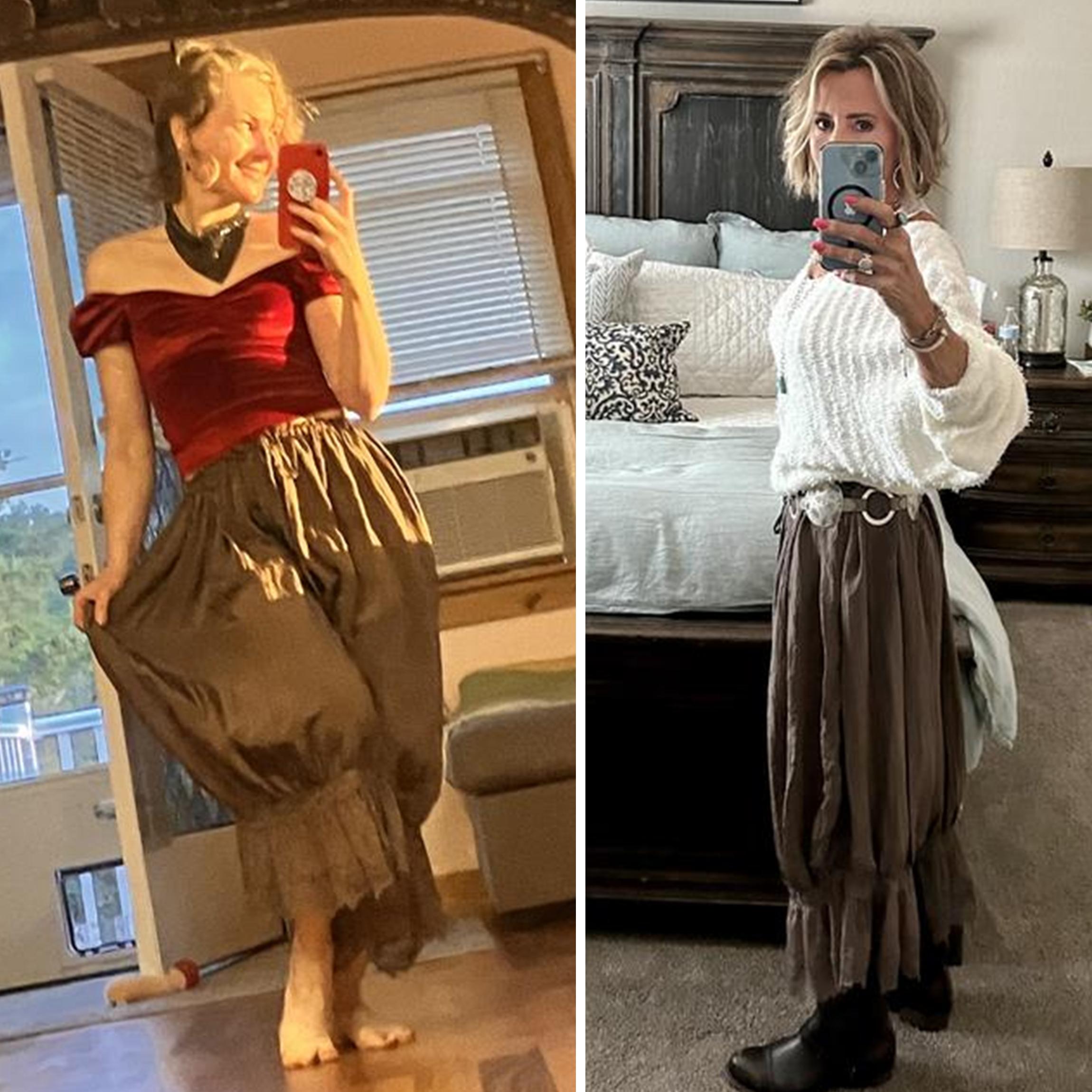 Buenoble Forever Young Lace Bloomers Pants for Women Cropped Boho Loose Fit Crinkled Fabric Fairycore Retro Style