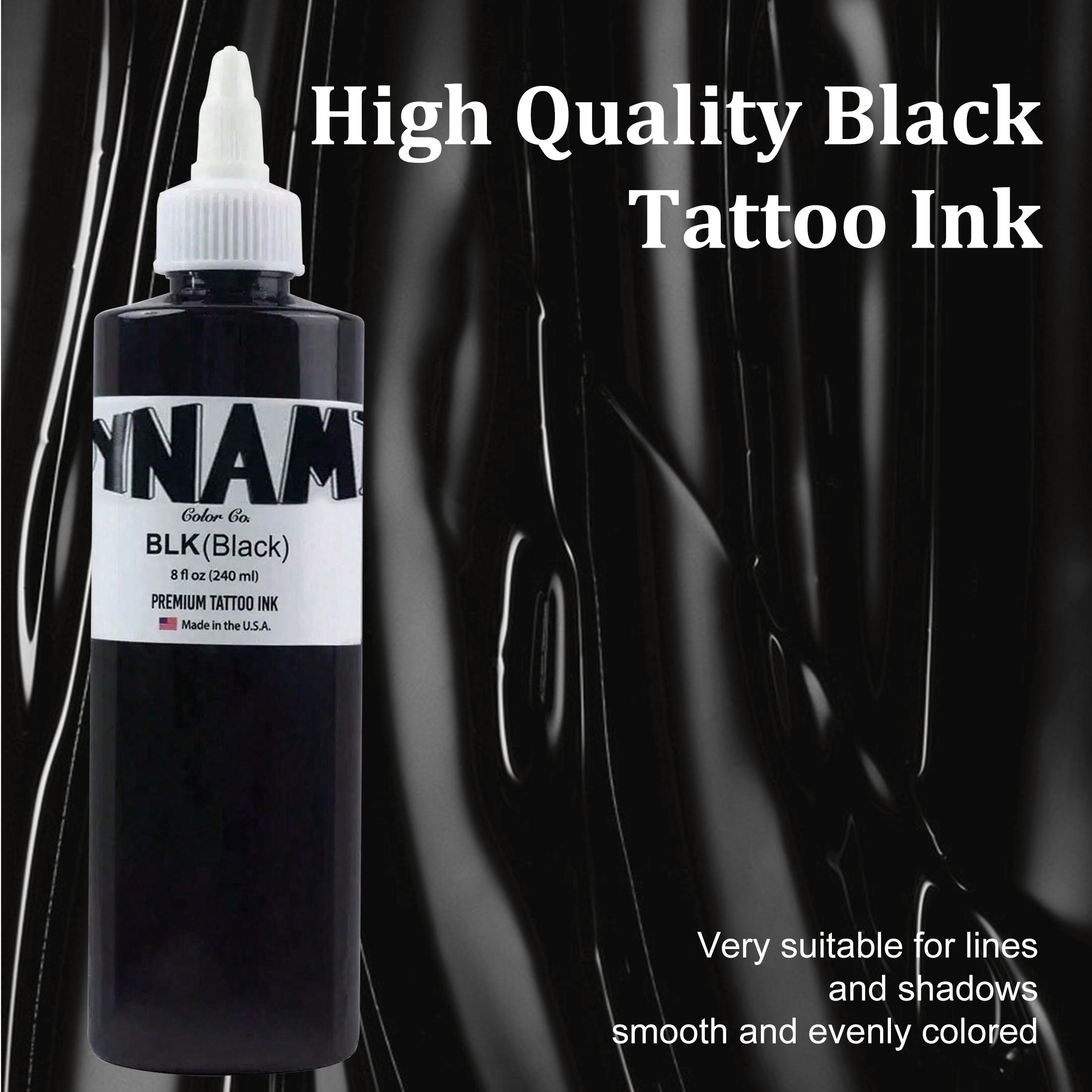 Professional Non-Fade Black Tattoo Ink, Safe Natural Pigment with Twist Cap, Long Lasting Tattoo Paint for Professional Tattoo Artists & Beginner Tattoo Hobbyists