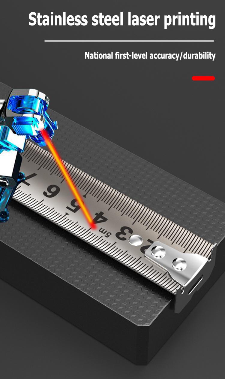 16/25FT Retractable Tape Measure Stainless Steel Measuring Tape With One sided Scale Waterproof Portable AutoLock Ruler With Magnetic engineer tape