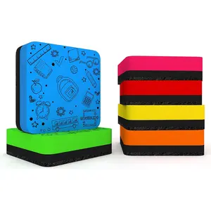 Scribbledo 6 Pack Magnetic Dry Erase Erasers - Assorted Colors, Magnetic, Smudge Free for Kids, Students, Classroom, Home, School, Office SCRIBBLEDO