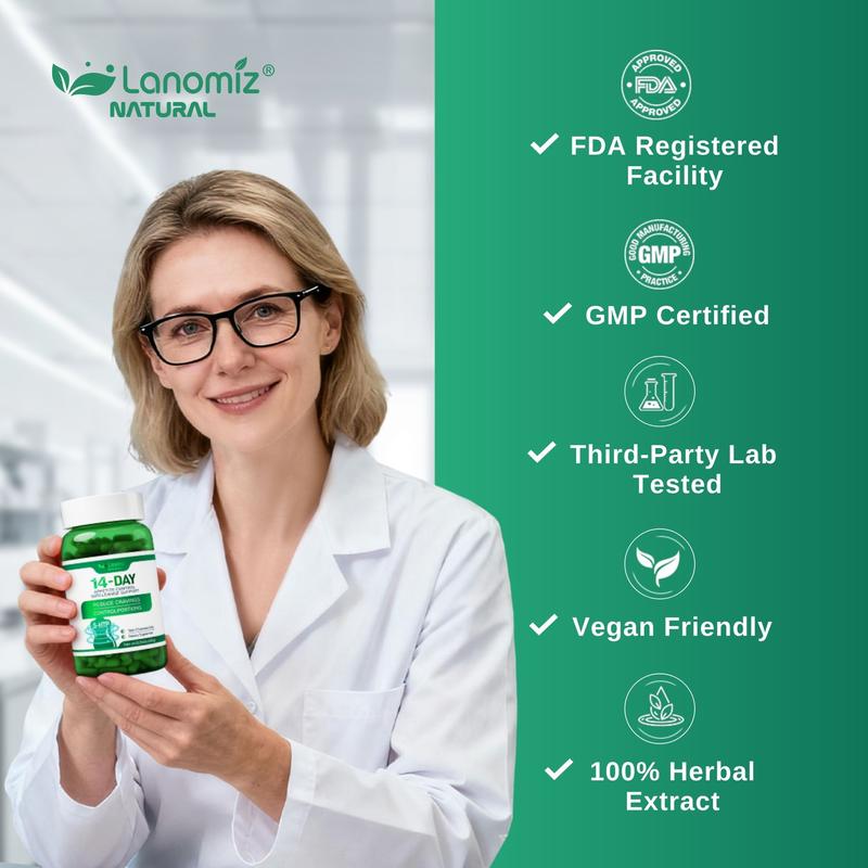 LANOMIZ Metabolic Support Complex with White Kidney Bean & 5-HTP, Plant-Based Energy, 60 Capsules, Body Balance, Vegan, Gluten-Free, Non-GMO - Natural Ingredients