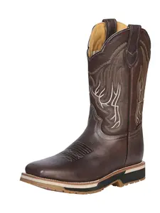 Establo Men’s Rodeo Boot - Bovine Grizzly Leather in Brown    41539