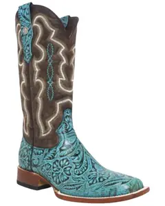 Tanner Mark Women's Misty Tooled Western Boot Broad Square Toe - Tml207067