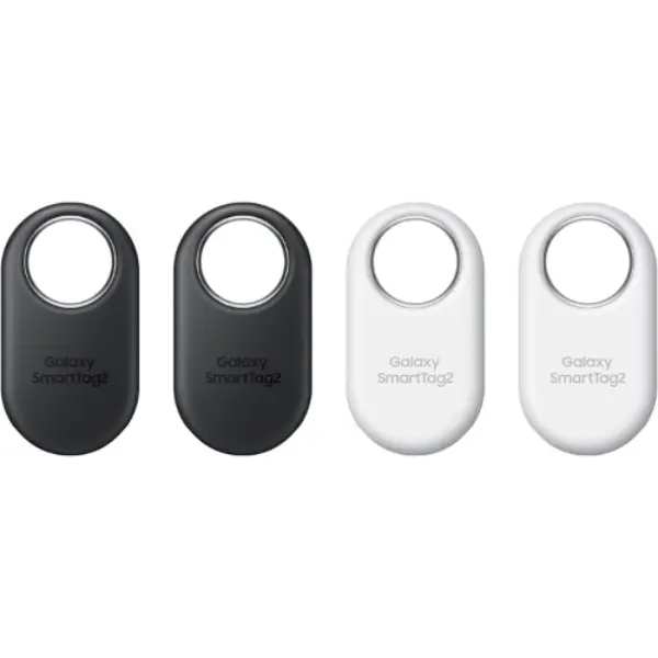 Samsung Galaxy SmartTag2 Bluetooth Tracker, 4 Pack (2 Black, 2 White) - GPS Item Finder for Android