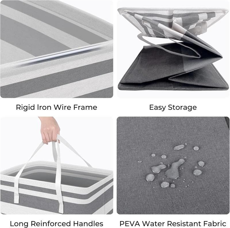 2 Pack Large Laundry Baskets, Waterproof, Freestanding Laundry Hampers, Collapsible Clothes Hamper with Reinforced Handles in Laundry Room, College Dorm, Bathroom, Bedroom (Grey, 75Lx2) 2 Pack Large Laundry Baskets, Waterproof, Freestanding Laundry Hampers, Collapsible Clothes Hamper with Reinforced Handles in Laundry Room, College Dorm, Bathroom, Bedroom (Grey, 75Lx2)
