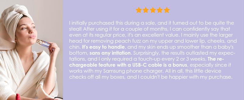 VG VOGCREST 2in1 Rechargeable Eyebrow Trimmer & Facial Hair Remover with LED Light - Painless Precision Shaver for Face, Lips, and Body - Comfort