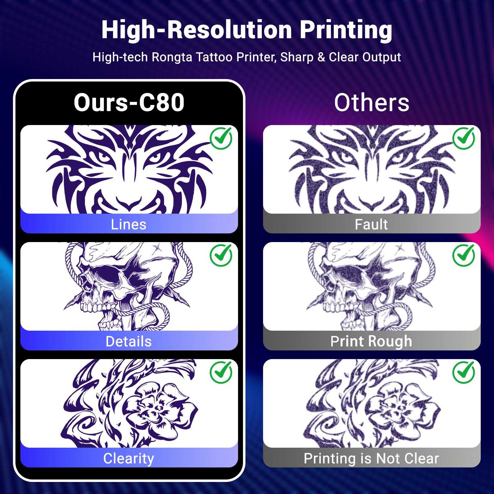 Wireless Bluetooth Tattoo Stencil Printer 2400mAh Battery Portable Thermal Copier Machine for Smartphones & PC Cordless Tattoo Enthusiasts 450g Lightweight Mini Size#TikTokShopHolidayHaul