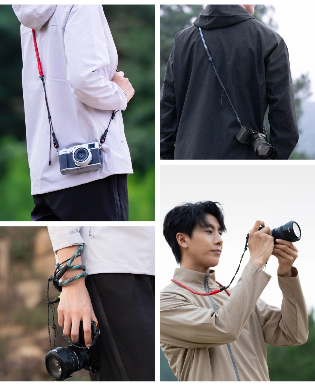 PGYTECH Camera Strap Slim for Mirrorless - Leather Harness Quick Release Adjustable Camera Neck Shoulder Strap for Compact Camera, Instant Camera and Smartphone