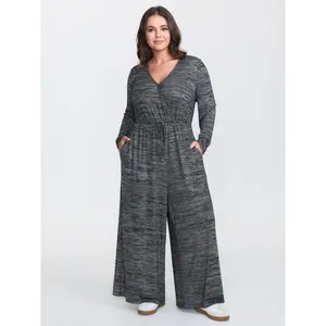 BLOOMCHIC Plus Size Supersoft Heather Drawstring Comfy Jumpsuit [M-6X]2026 Summer Vibes Swimweek