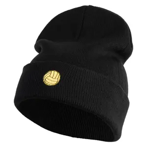Water Polo Ball Iron on Patched 12 Inch Long Knitted Beanie