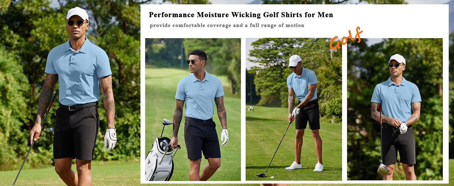 COOFANDY Men's Polo Shirts Short Sleeve Moisture Wicking Golf Shirt Fashion Casual Collared T-Shirt COOFANDY Men's Polo Shirts Short Sleeve Moisture Wicking Golf Shirt Fashion Casual Collared T-Shirt