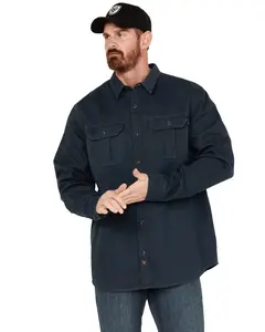 Hawx Men's Fr Plaid Print Long Sleeve Button-Down Work Shirt - Hxfrfa22w39-Blu