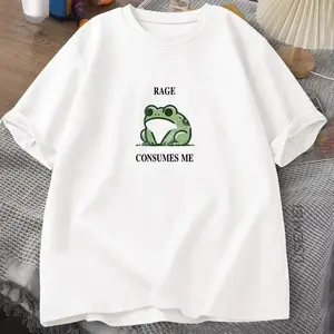 Rage Consumes Me Frog Vintage T Shirt Men Women Tee Nature Lover Silly Frog Retro T-Shirt Mens Clothing Cotton Short Sleeve Top.