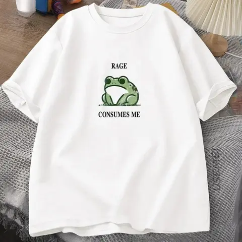 Rage Consumes Me Frog Vintage T Shirt Men Women Tee Nature Lover Silly Frog Retro T-Shirt Mens Clothing  Short Sleeve Top
