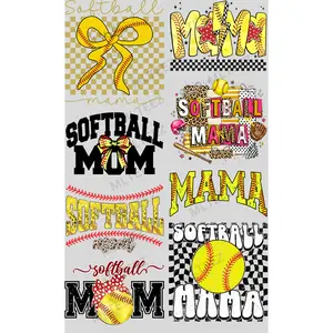 SOFTBALL MAMA (2) PREMADE GANGSHEET - 22X36 DTF TRANSFERS - DIRECT TO FILM