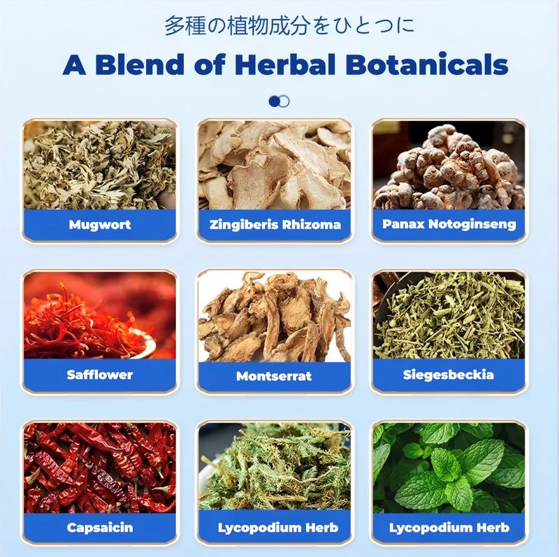 Nihon Kadoyan Brand Soothing Patch, Multi-Use Herbal Patches with 7 Count for Natural Comfort & Long-Lasting Warmth, Suitable for Joints & Muscles