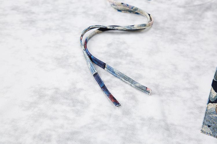 Tie-Dye Embroidered Patchwork Hoodie Men Autumn Winter Trendy Brand Design Loose Fit Jacket, Regular Style, Fleece Lined, Warm Comfortable Soft Mens Long Sleeve Top, Suitable for Casual Daily Wear Travel Outing Pullover Hoodie