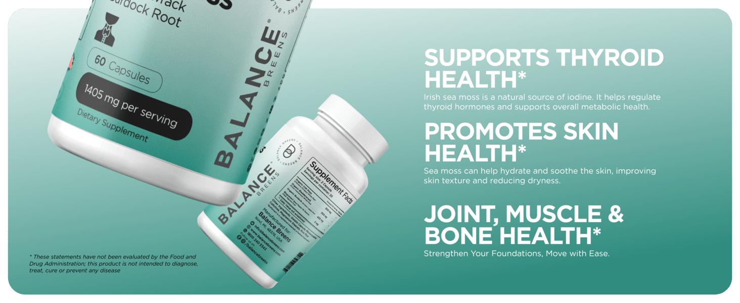 60 Organic irish sea moss capsules - immune booster, digestive gut health, Healthy Skin Detox and Joint Support Dietary