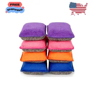 8 Pack Microfiber Sponge Kitchen - Dish Scrubber Sponge