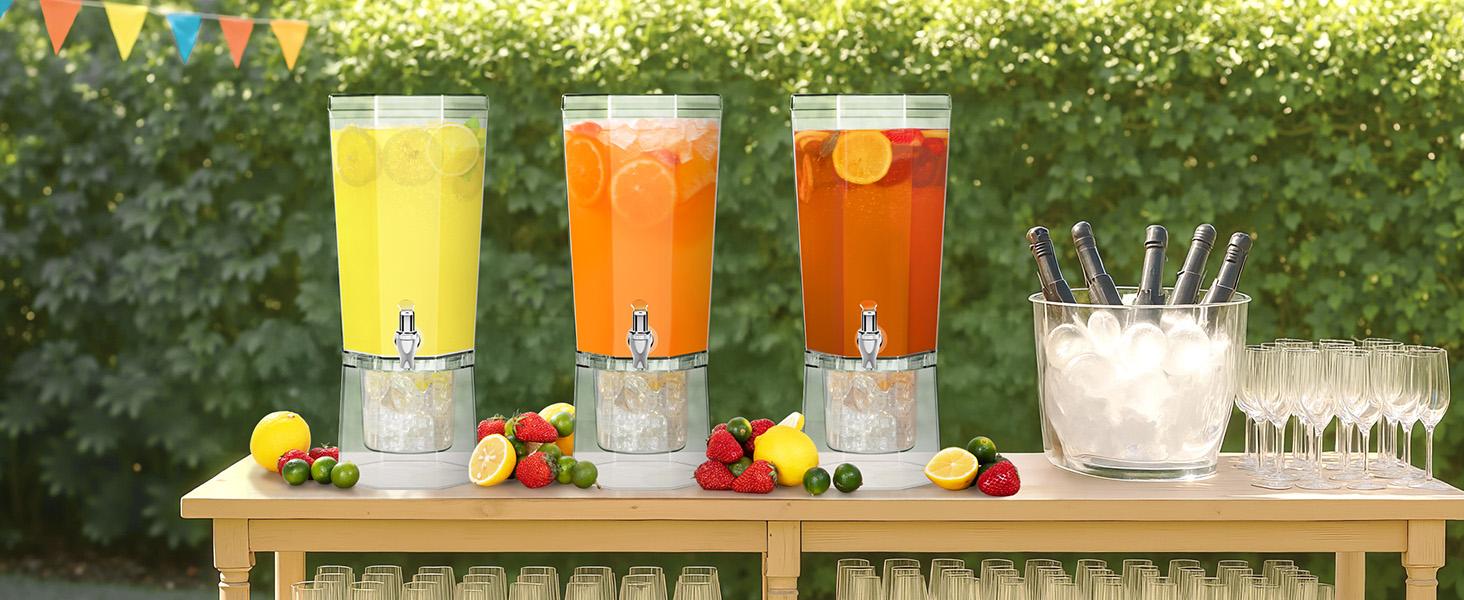 Lifewit 1 & 1.6 Gallon Drink Dispenser with Lid & Stand BPA-Free for Juice Soda Tea Lemonade Detachable Party-Ready  4L & 6L Capacity Leak-proof ABS Spout Beverage Serving