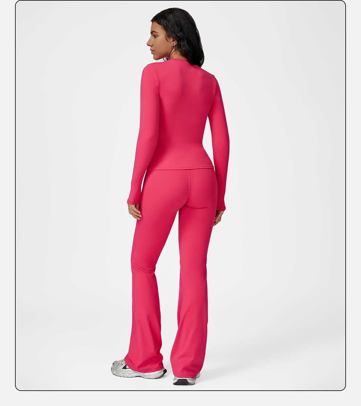 MFVIM Women's Sporty Tracksuit Set - Pink Athletic Wear for Gym & Daily Activities - Round Neckline & Plumps Up Buttoc Line - Breathable Fabric - Comfortable Two-Piece Set SpringStatements