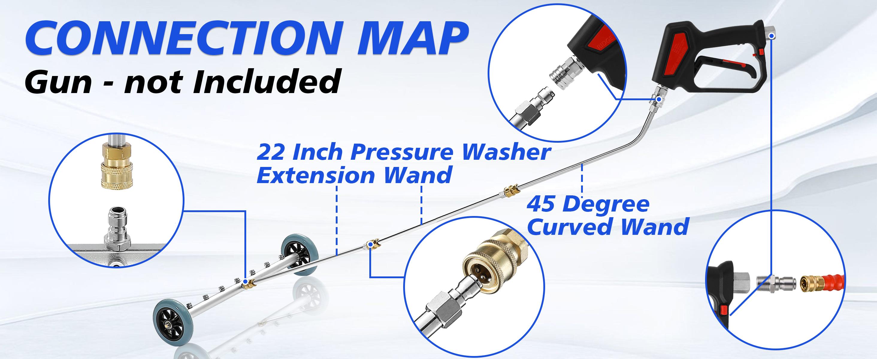 RIDGE WASHER Pressure Washer Undercarriage Cleaner 24 Inch with 3 Count Extension Wands, 4000 PSI, Convenient for Various Vehicles, ChristmasGift