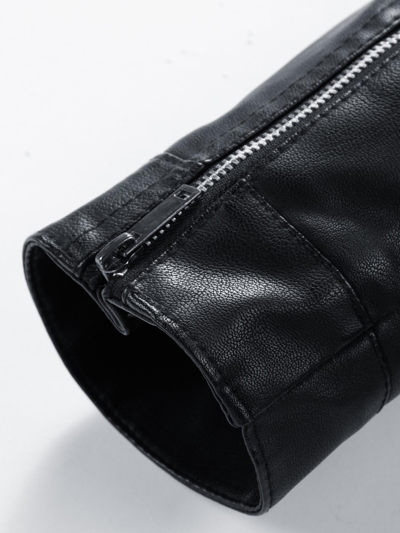 New Autumn And Winter Men's Leather Jacket With Fleece Lining Warm Casual Turn-Down Collar Leather Coat For Men SpringStatements