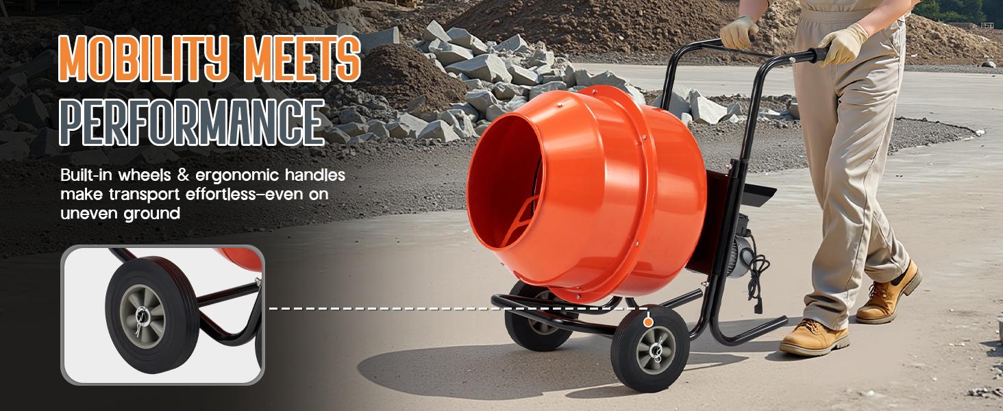 AMERLIFE 4.9 Cu.Ft. Electric Cement Mixer,550W/375W Portable Concrete Mixing Machine with 140L Drum, 110V Motor, 30RPM Rotation for Mortar, Stucco, and Feed AMERLIFE 4.9 Cu.Ft. Electric Cement Mixer,550W/375W Portable Concrete Mixing Machine with 140L Drum, 110V Motor, 30RPM Rotation for Mortar, Stucco, and Feed
