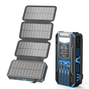 Solar Power Bank Solar Charger 48000mAh 3A Fast Charging Phone Charger External Battery Pack 3 Outputs Solar Portable Charger for Cellphone Tablet