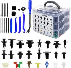 835PCS Car Push Retainer Clips Kit with Removal Tool, 24 Sizes Nylon Auto Trim Panel & Bumper Fasteners, Plastic Rivets Fender Clips for Toyota Ford GM Honda