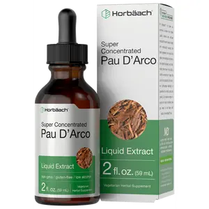 Horbaach Pau D Arco Bark Tincture | 2 fl oz | Tabebuia Avellanedae Herb Extract | Low Alcohol Liquid Drops | Vegetarian, Non-GMO & Gluten Free Herbal Supplement