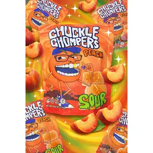 Sour Peach Chuckle Chompers - 1 Pack (Over 50+ Handcrafted Gummies)