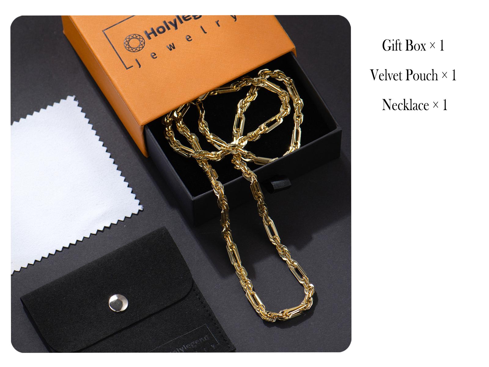 Holylegend 14K Real Gold-Plated Milano Rope Chain Necklace for Men, Affordable Trendy Gold Plated Necklace with Multi-Angle Reflective Shine, Gift for Fashion Lovers