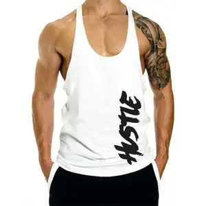 Men's HUSTLE Bodybuilding Loose Tank Top, Men's Stringer Tanktop