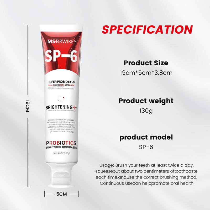 【MSDRWIKEY】 SP-6 Toothpaste | Professional Oral Care for Fresh Breath & Enamel Protection | Long-Lasting Clean Feel