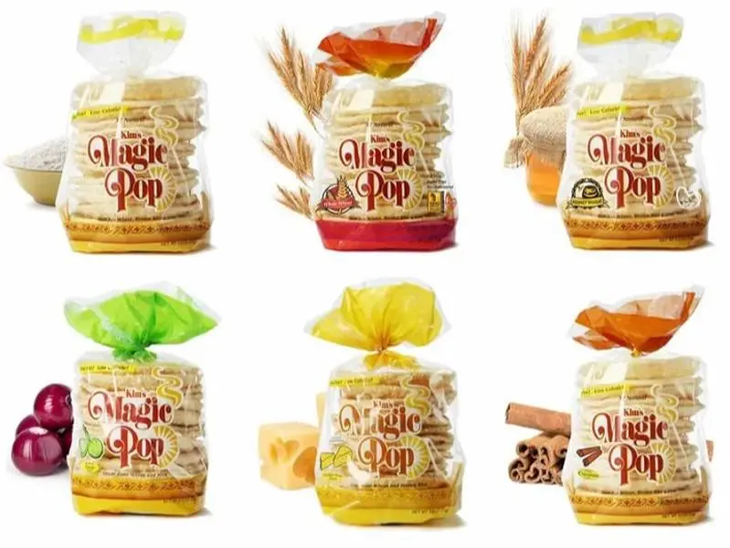 Kim's Magic Pop Small Combo Pack A 6 Packs Freshly Popped Grain Snack with Wheat Brown Rice. Natural Crispy Low Fat Low Calories No Preservatives Zero Sugar Crunchy Health Snack