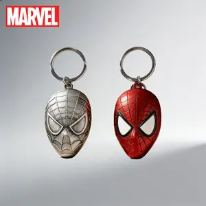 Marvel Spiderman Head Keychain 1Pc Official Licensed Zinc Alloy Material Durable Everyday Use Wonderful Gift Fans Authentic Quality Backpack Decor