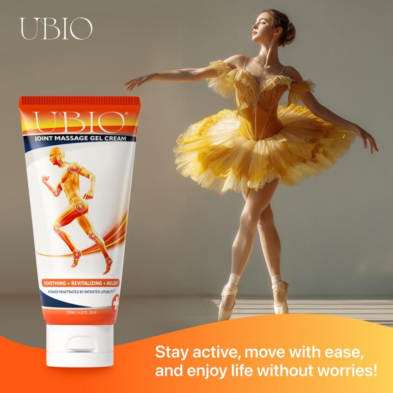 UBIOSKA Joint Soothing Massage Gel Cream 100ml | With Glucosamine, Chondroitin, Hyaluronic acid, Menthol, Turmeric and MSM | Ideal For Neck, Shoulder, Back, Knee, Foot, Muscle Comfort | Portable, Travel-Friendly