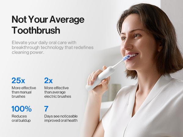 usmile Y20 PRO AI Powered Electric Toothbrush, Personalized Cleaning with 25x More Plaque Removal and 90-Day Battery Life