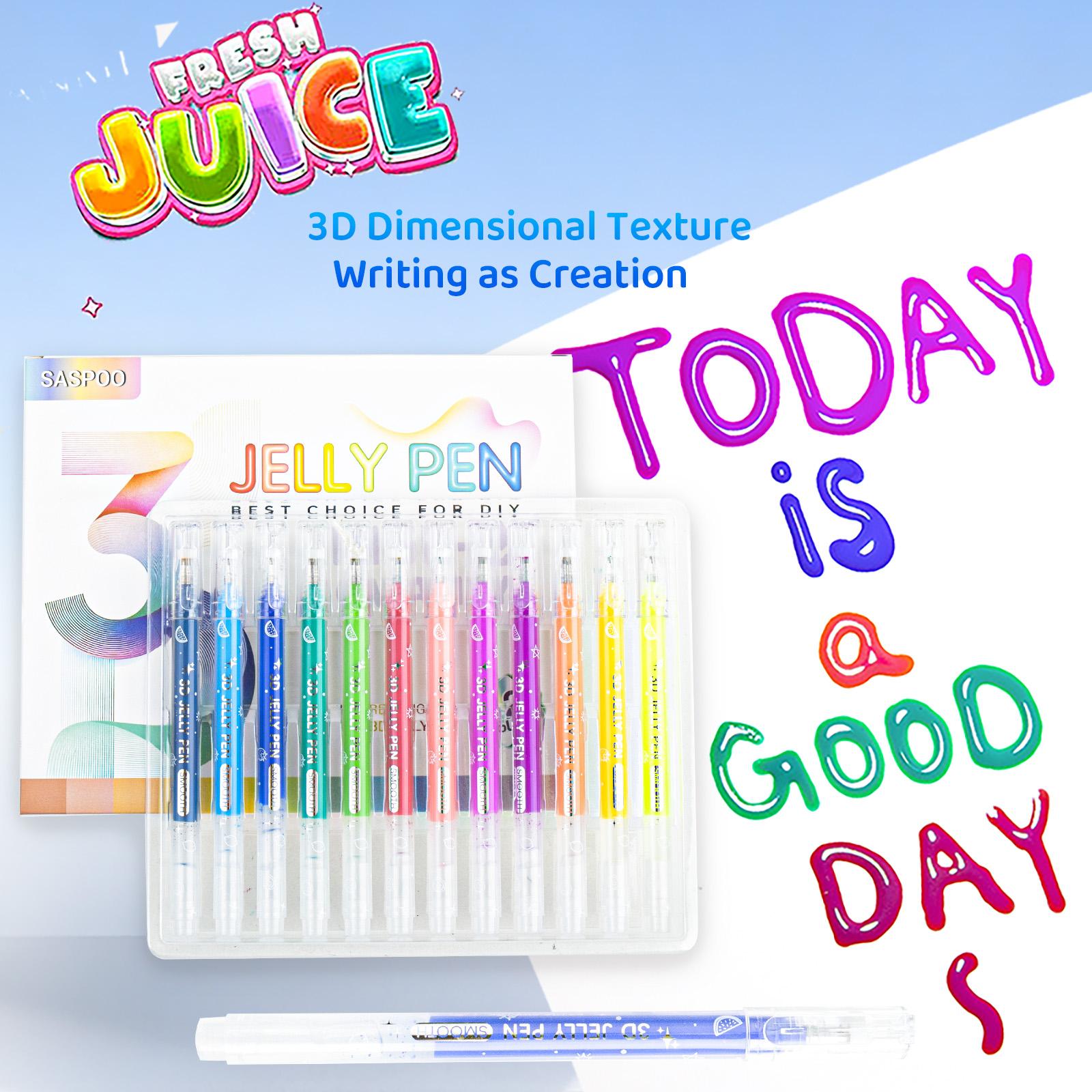 3D Jelly Pen Set, 36 Colors of Glossy Jelly-Effect 3D Gel Pens, Assorted Colors Gel Ink Pens for Painting, Drawing and DIY Coloring, Crafts, Scrapbooking, Bullet Journal, Card Making, Photo Album, Drawing, Writing