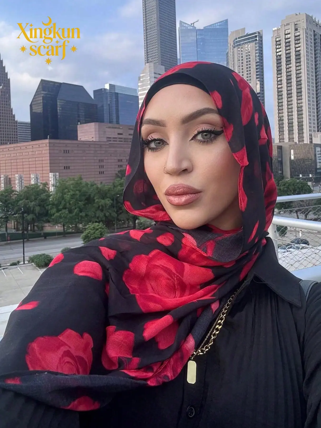 Women's Bohemian Style Watercolor Print Chiffon Headscarf Tignon Scarf Turban Hijab, Modesty Hijab Wrap, Muslim Sunscreen Head Wrap, Comfortable & Versatile Scarf, All Seasons