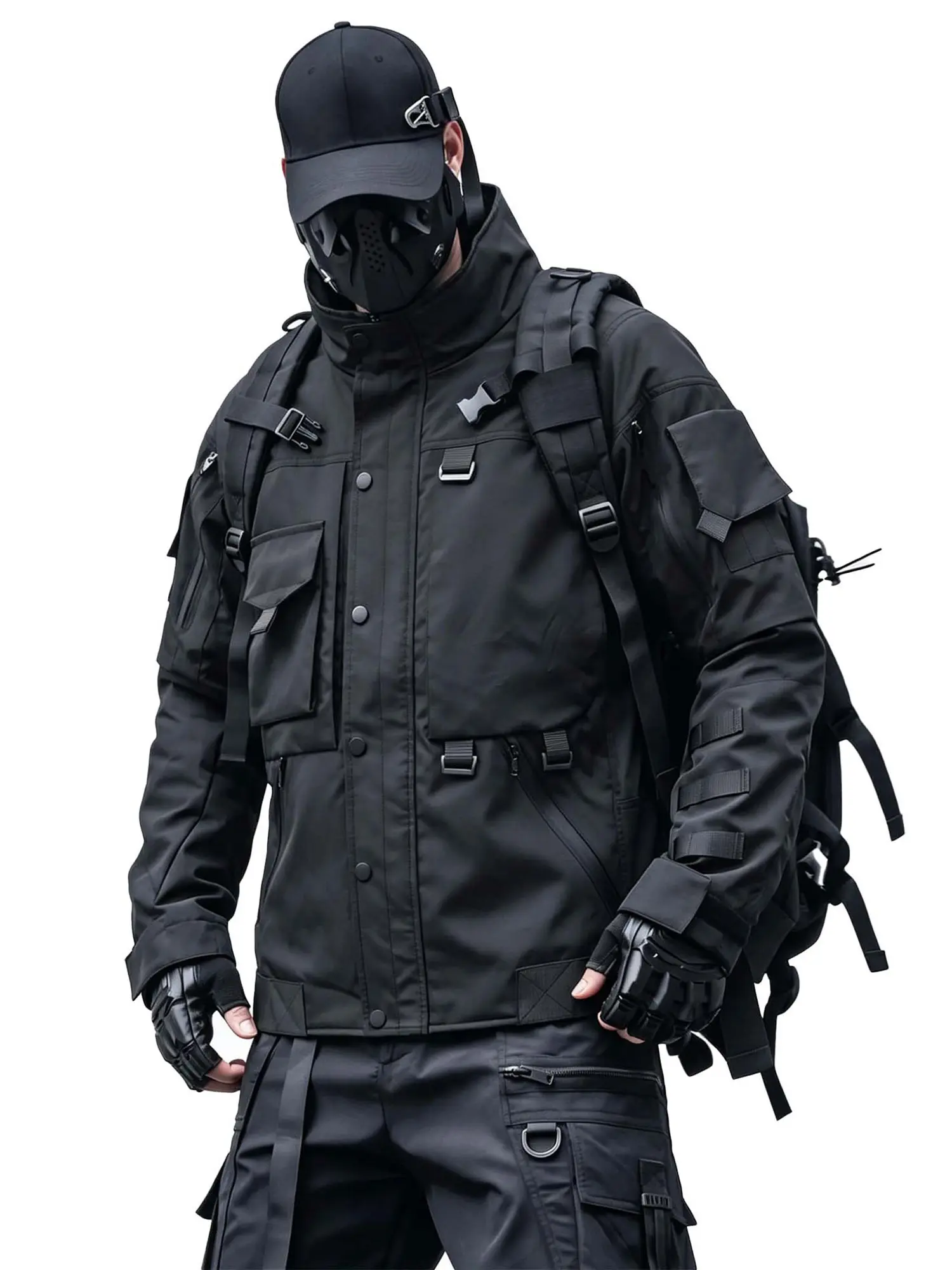 Niepce Japanese Techwear Windbreaker Jacket for Men with Multi Pocket