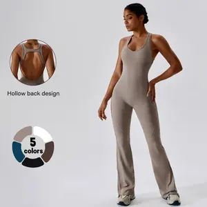 NVWA Mother's Day Gifts,Women’s summer co-ord set featuring an open back design and high-waisted flared pants. Soft, skin-friendly fabric that’s comfortable; high-waisted with a butt-lifting design—an ideal casual set for yoga, Pilates, and fitness.