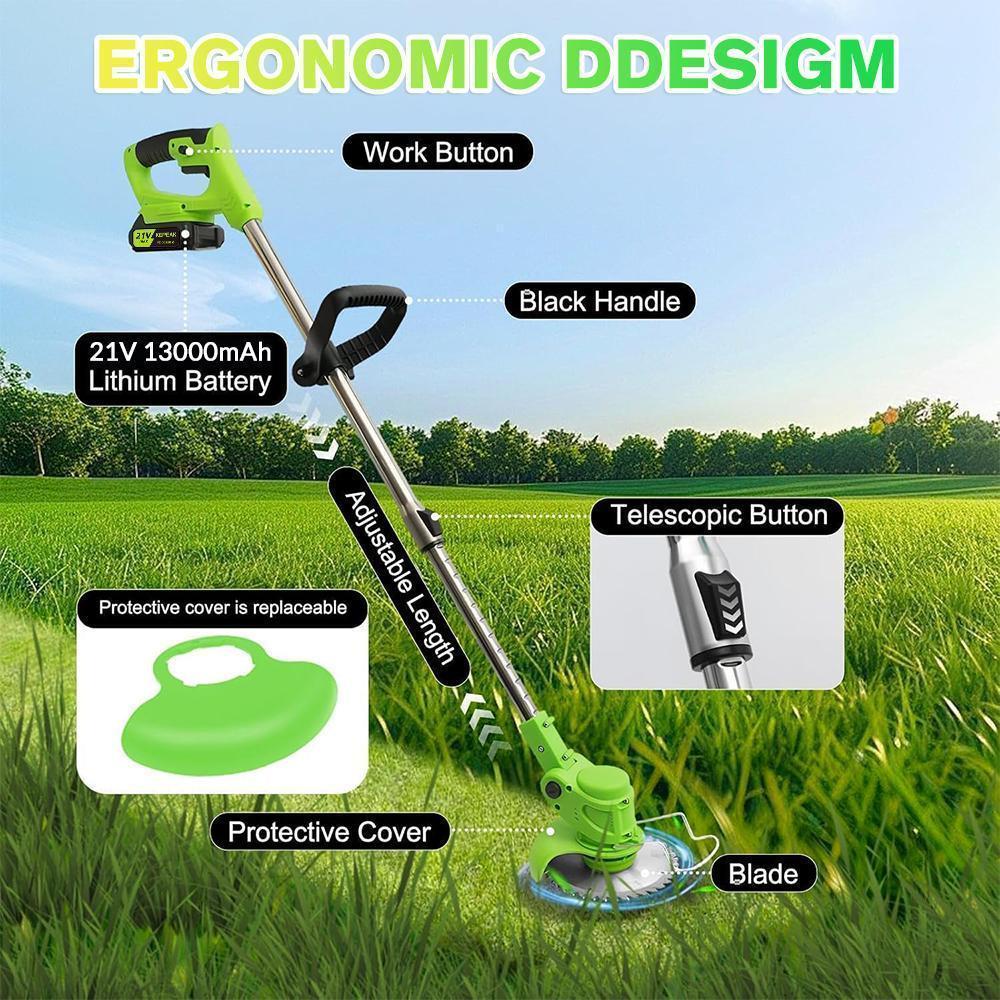 Cordless Electric Weed Eater 3-in-1, Lightweight Grass Trimmer with 2 Batteries, Stringless Lawn Edger & Brush Cutter for Yard and Garden,for Valentine’s Day Gift