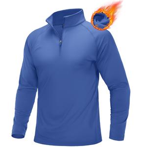 MAGCOMSEN Men's Quarter Zip Pullover Long Sleeve Sweatshirts Fleece Lined Golf Pullover Thermal Gym Workout Tops