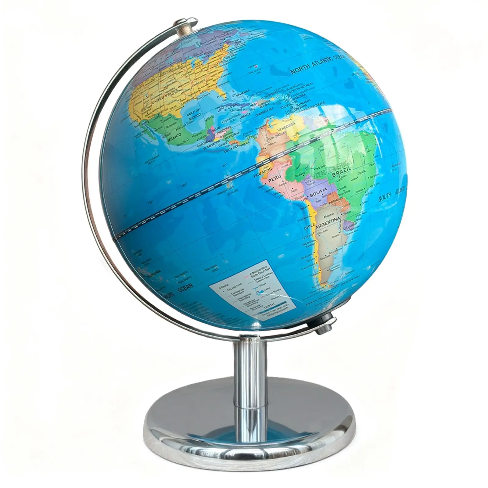 8'' Illuminated Globe for Kids World Globe with Stable Metal Base